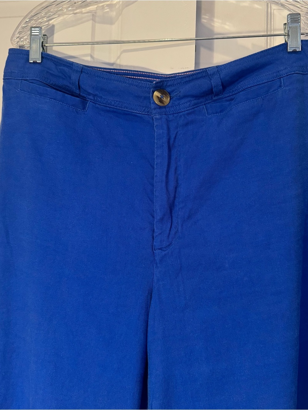 Maeve by Anthropologie Cobalt / Royal Blue Linen Colette Cropped Pant - Picture 4 of 5